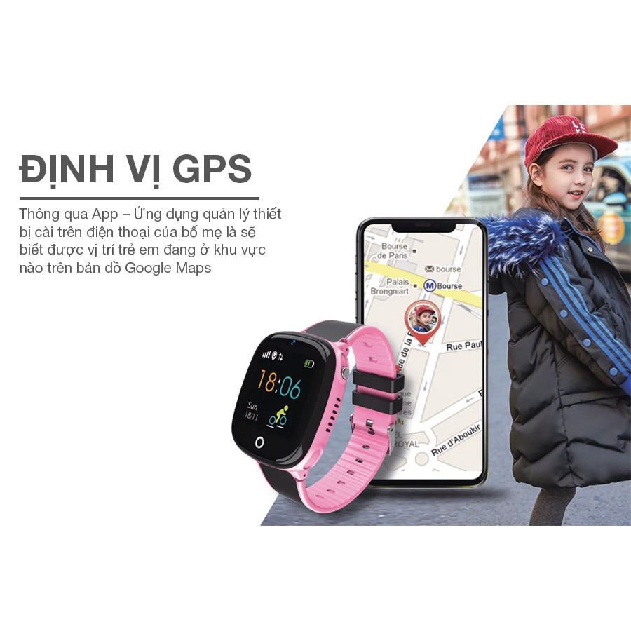 Đồng Hồ thông Minh Định Vị trẻ em HW11 định vị GPS đàm thoại 2 chiều - Lắp Sim , Hỗ Trợ Tiếng Việt