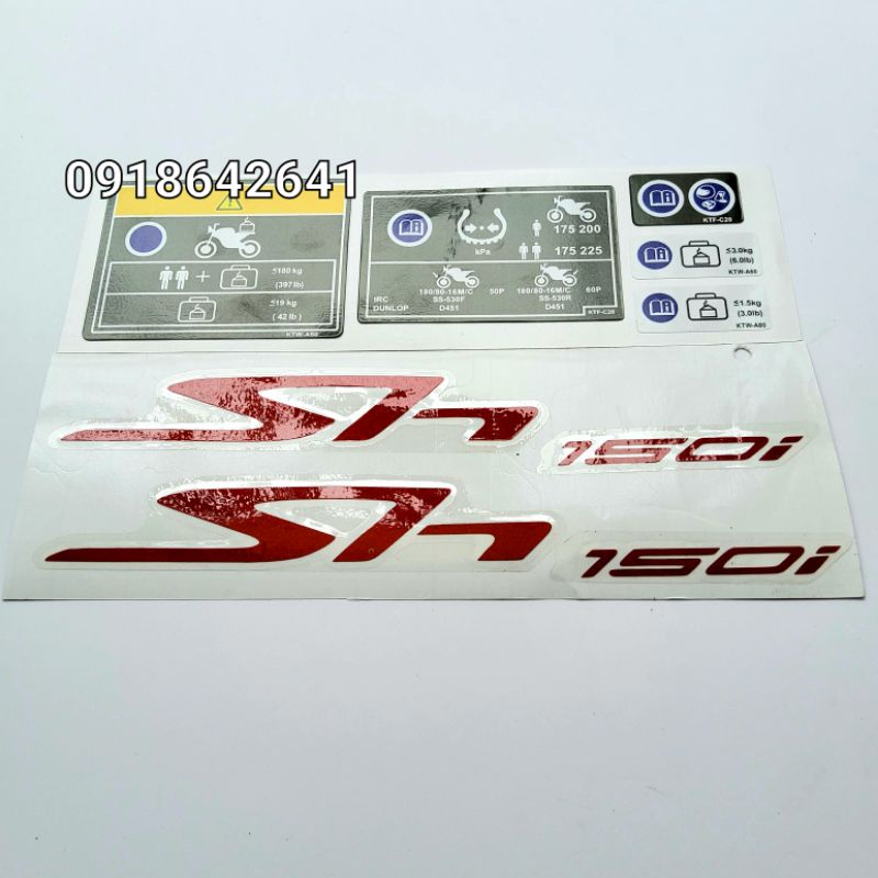 Bộ tem chữ đi kèm thông số cho Honda Sh Ý 2010 như zin
