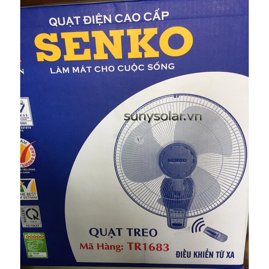 [Ship Grab] Quạt Treo Tường SENKO (có remote ) TR1683 BH24 tháng