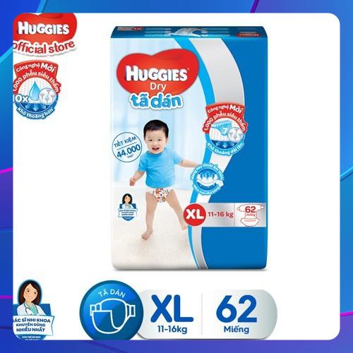 Tã dán HUGGIES skin care mẫu mới M76/L68/XL62/XXL56XX56