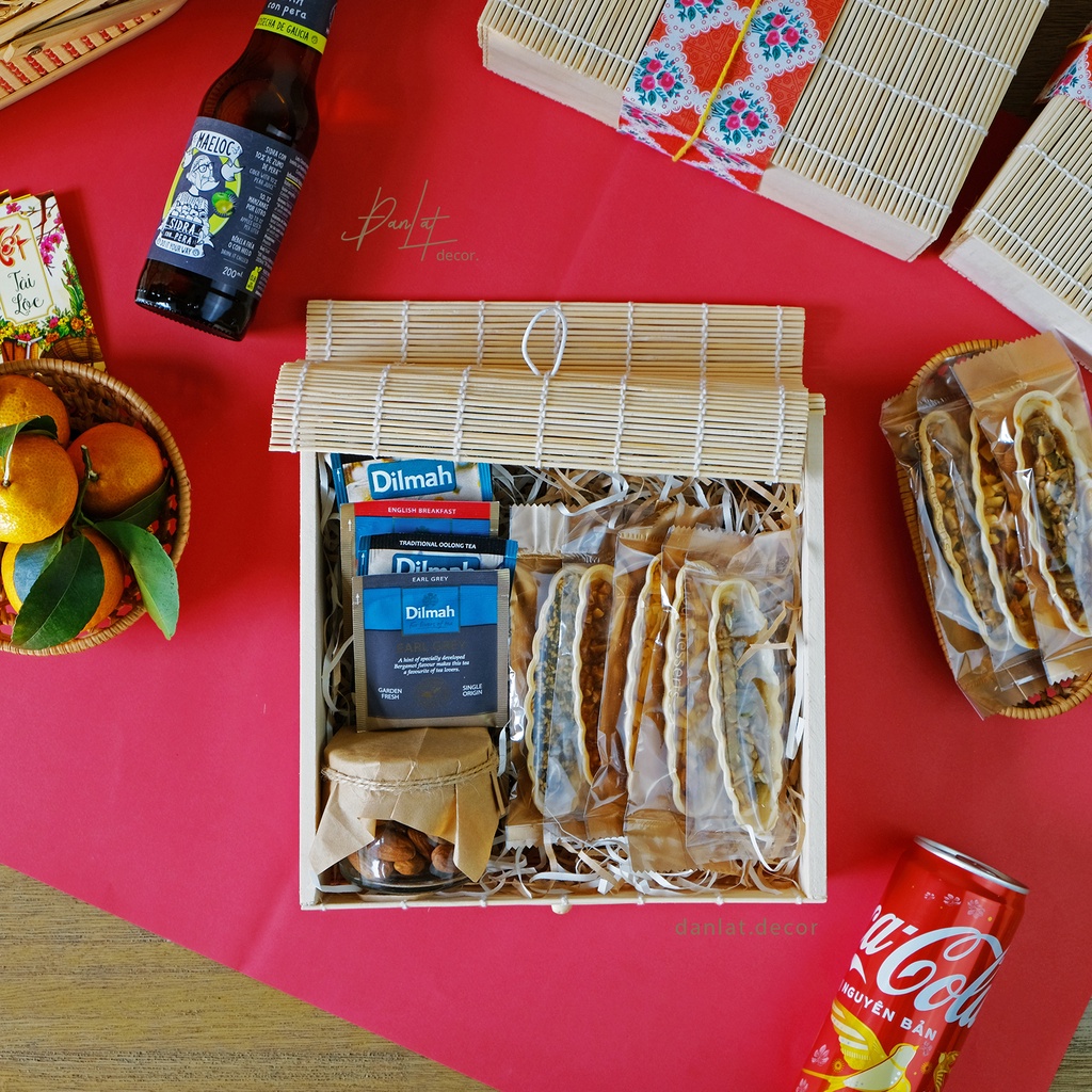 Hộp đựng quà Tết mây tre đan / Hộp mành nhiều size - Bamboo Gif Box
