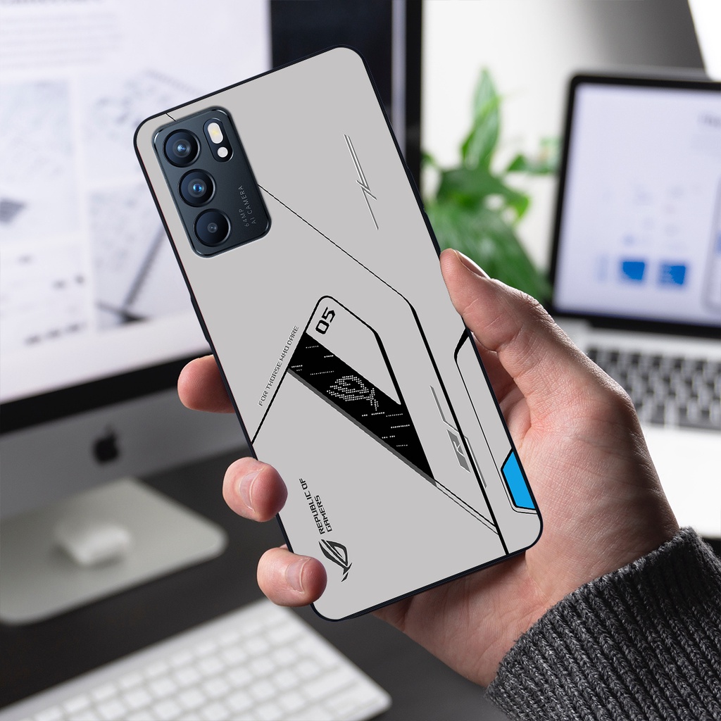 Ốp lưng OPPO Reno 6, Reno 6 Z 5G - ROG Gaming edition, chất liệu kính cường lực