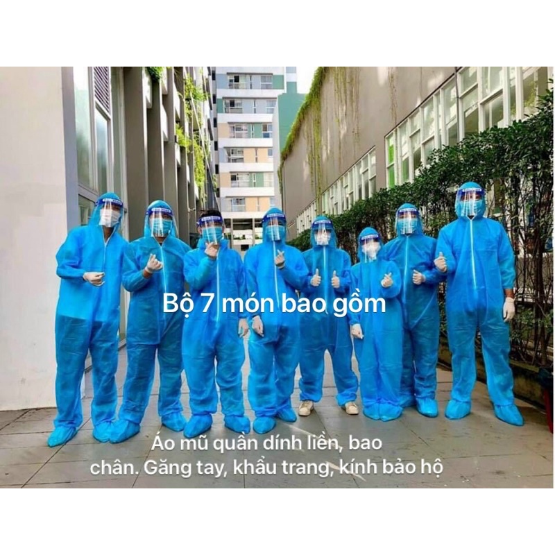 Đồ Bảo Hộ y Tế 7 Món- Quần Áo Chống Dịch- Bộ Trang Phục Bảo Hộ