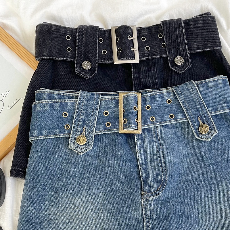 Quần Culottes Denim Ngắn Kiểu Mới 50437 Có Thắt Lưng