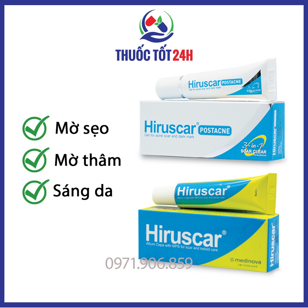 Gel Hiruscar làm mờ sẹo vừa, sẹo lõm, sẹo thâm - Gel Hiruscar Post Acne làm mờ sẹo mụn, vết thâm mụn