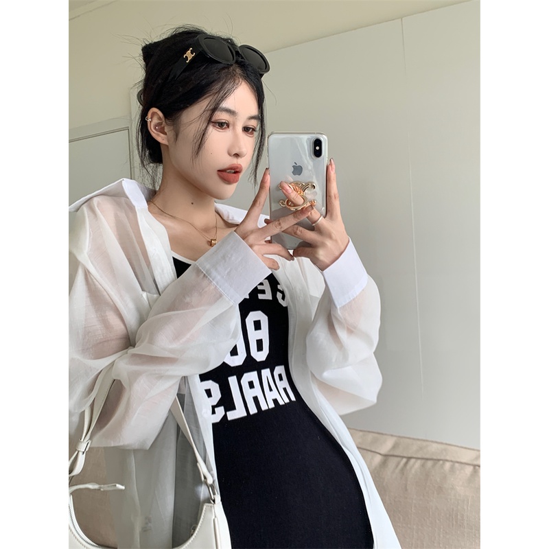 Đầm Hai Dây In Chữ Thời Trang Hàn Quốc Cho Nữ