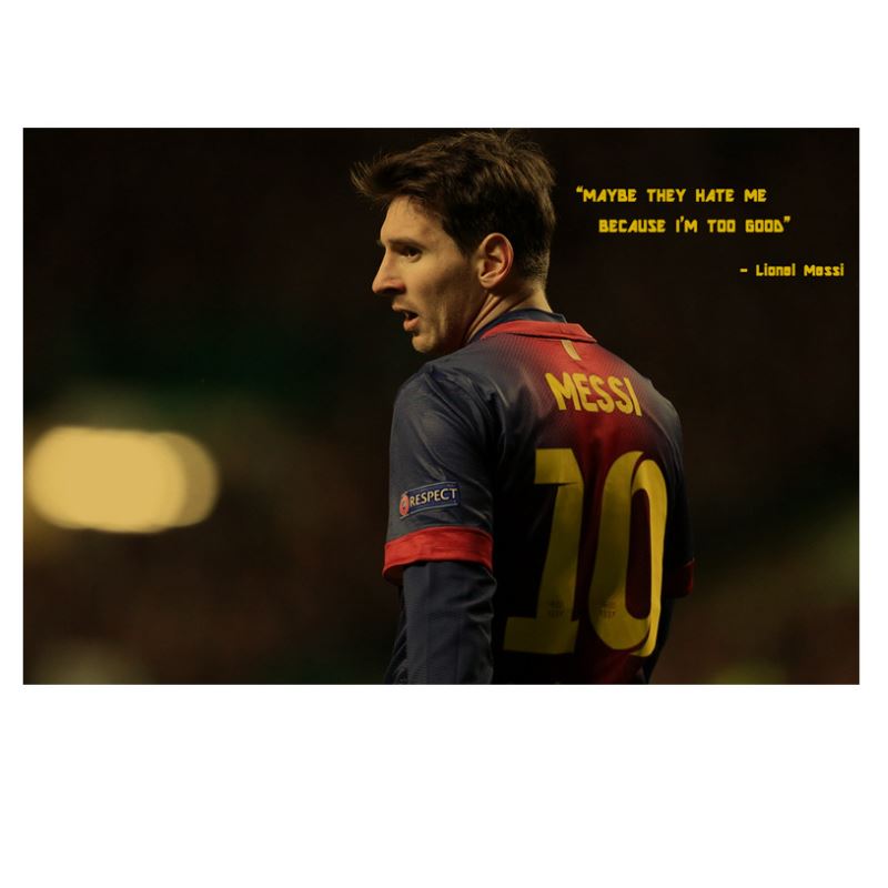 1 Tấm Áp Phích Dán Tường Hình Cầu Thủ Bóng Đá Messi Bec Beckham