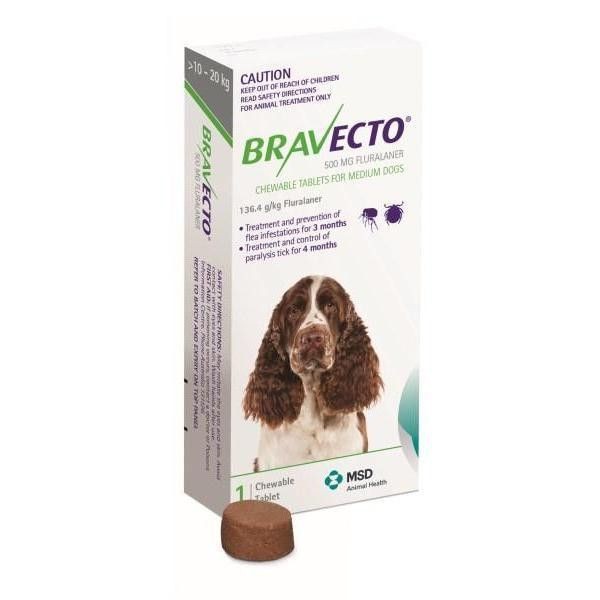 Thuốc trị ve, ghẻ, bò chét Bravecto 10- 20 kg