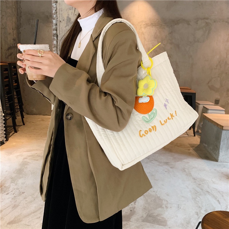 Túi Xách Đựng Laptop Khổ A4/14 Inch Thêu Hoa Tulip