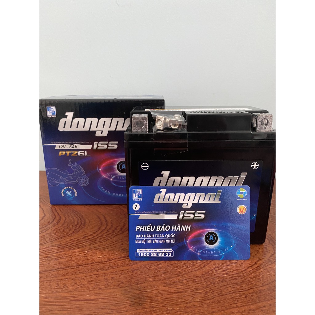 Bình ắc quy 12V Đồng Nai PTZ6L, 12V - 6Ah dùng cho các dòng xe SH Mode, AB 125, Lead 125, SH Việt ...