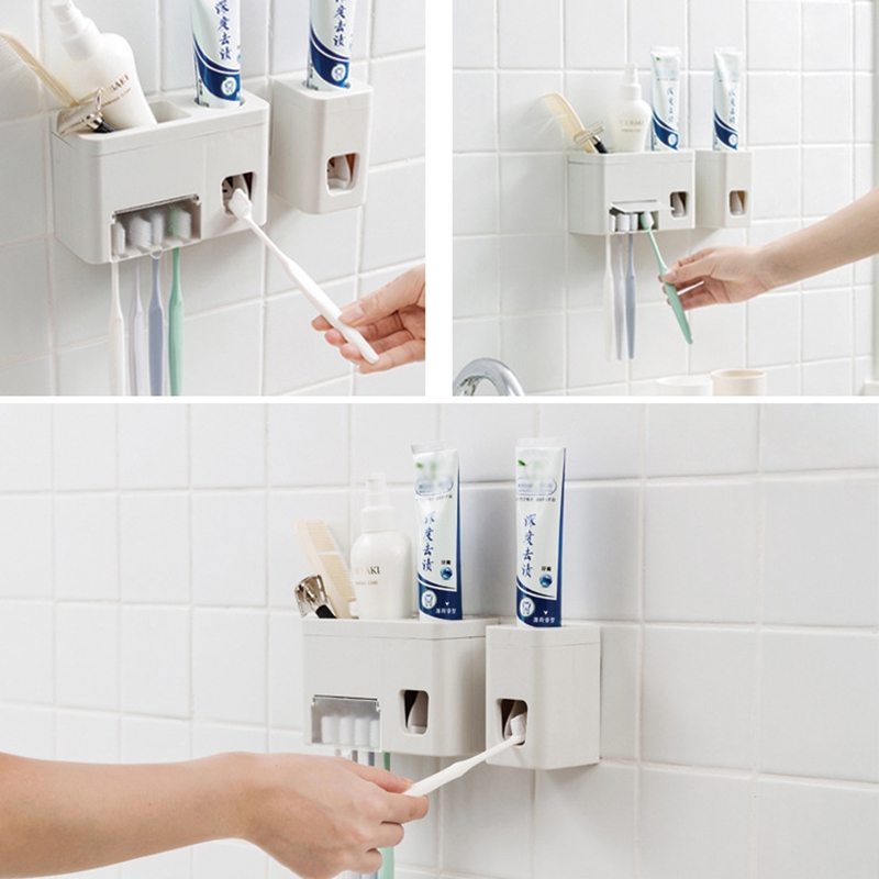 Giá Đỡ Bàn Chải Đánh Răng Tự Động Gắn Tường Thiết Kế Đơn Giản Tiện Dụng Cho Phòng Tắm