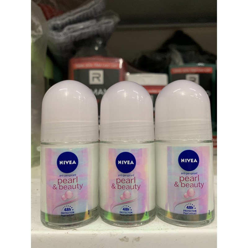 Lăn khử mùi Nivea Pearl &amp; Beauty Ngọc trai chai 25ml