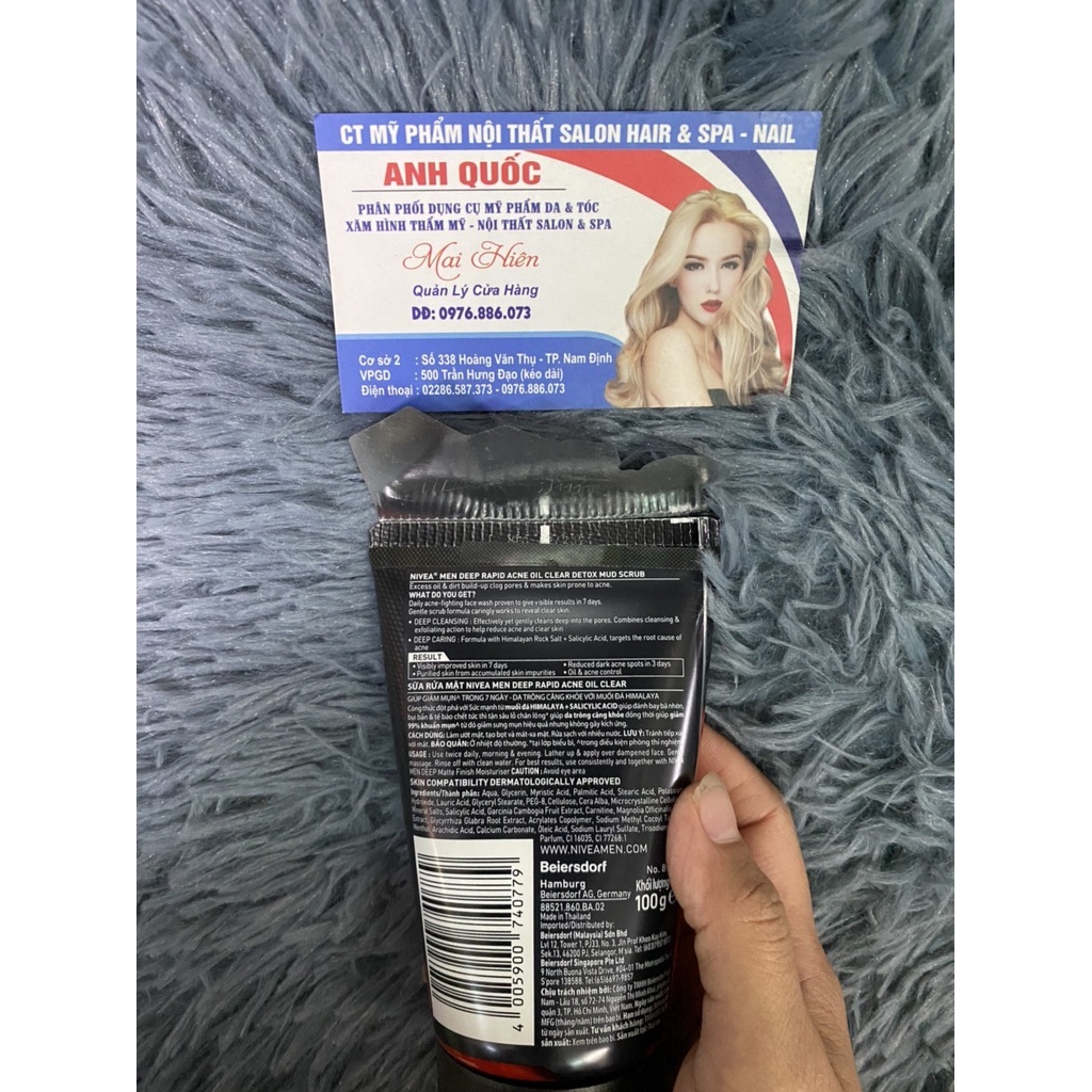 SỮA RỬA MẶT NIVEA MEN DEEP RAPID ACNE OIL CLEAR 100G