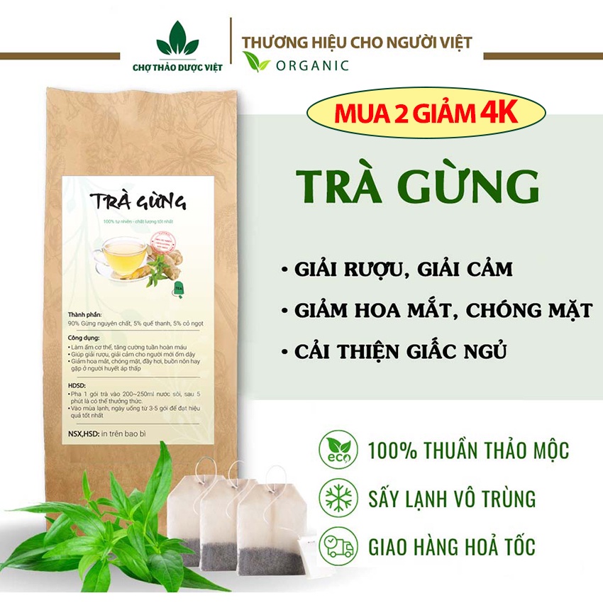 Trà gừng túi lọc  - Chợ Thảo Dược Việt