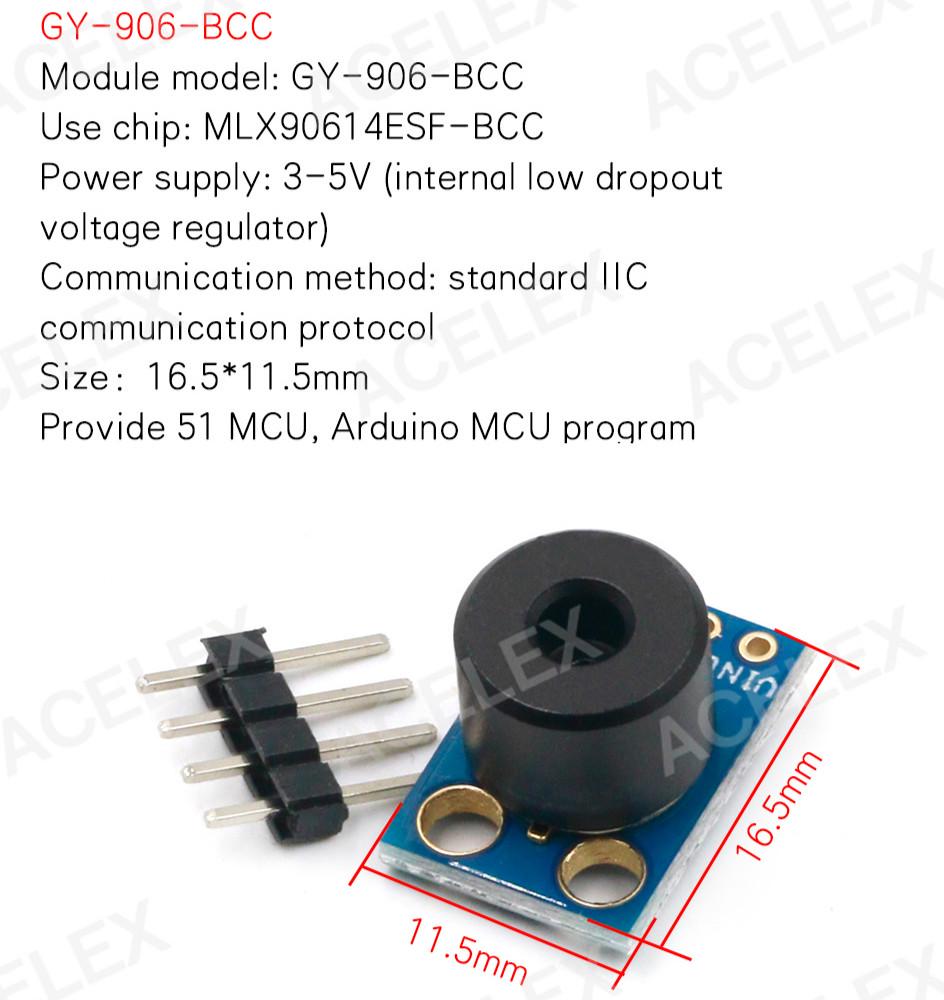 Mô đun cảm biến nhiệt độ không tiếp xúc Gy-906 Mlx90614Esf Mlx90614 cho Arduino chất lượng cao