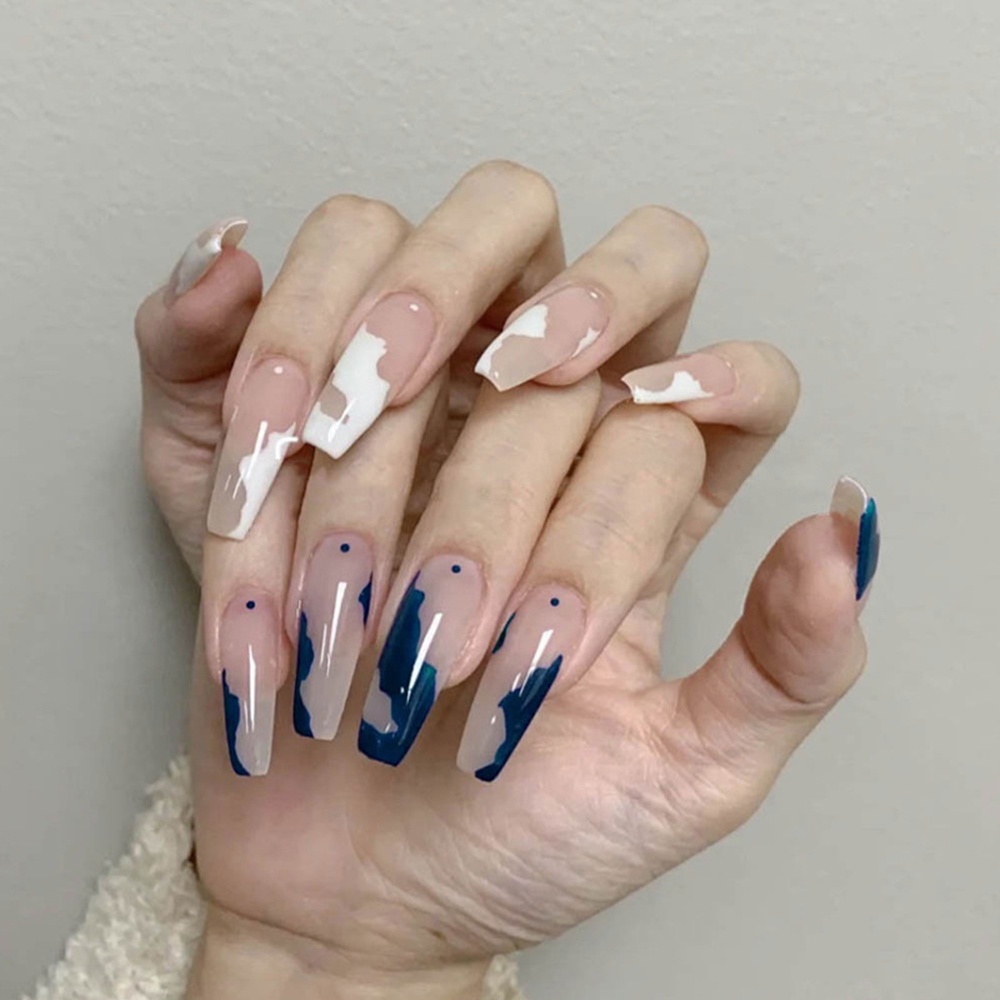 Bộ 24 Móng Tay Giả Thời Trang Chống Nước Kèm Keo Dán Cho Nữ