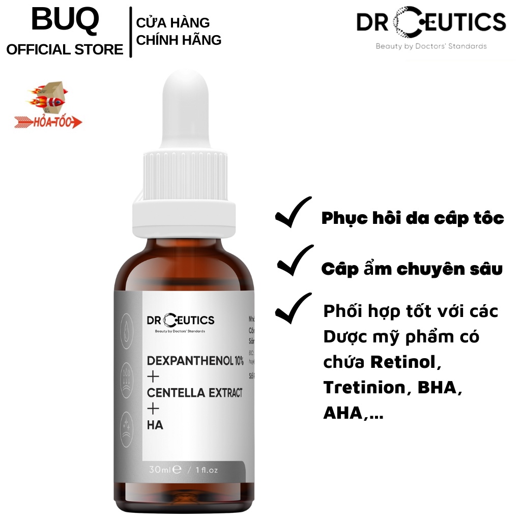 Serum B5 DrCeutics Cấp Ẩm Và Phục Hồi Da Dexpanthenol 10% + Centella Extract + HA 30ml