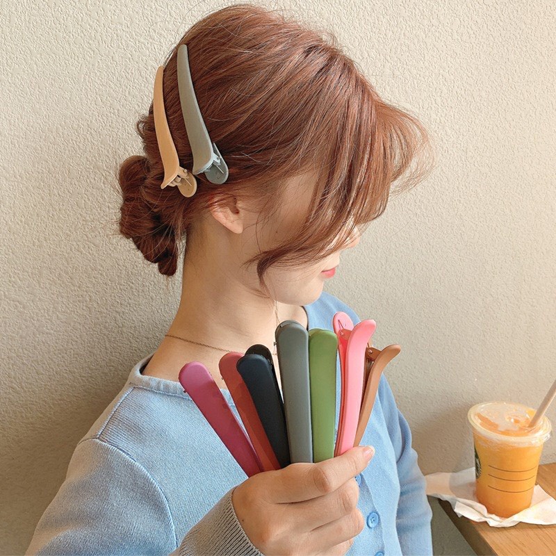 Kẹp tóc mỏ vịt màu pastel phong cách Hàn Quốc dễ thương