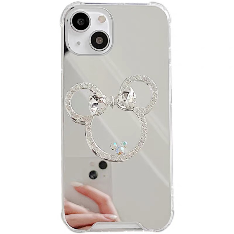 Ốp Điện Thoại Mềm Mặt Gương In Hình Mickey Cho Iphone 13 pro max 12 pro max 11 pro max xs max xr x