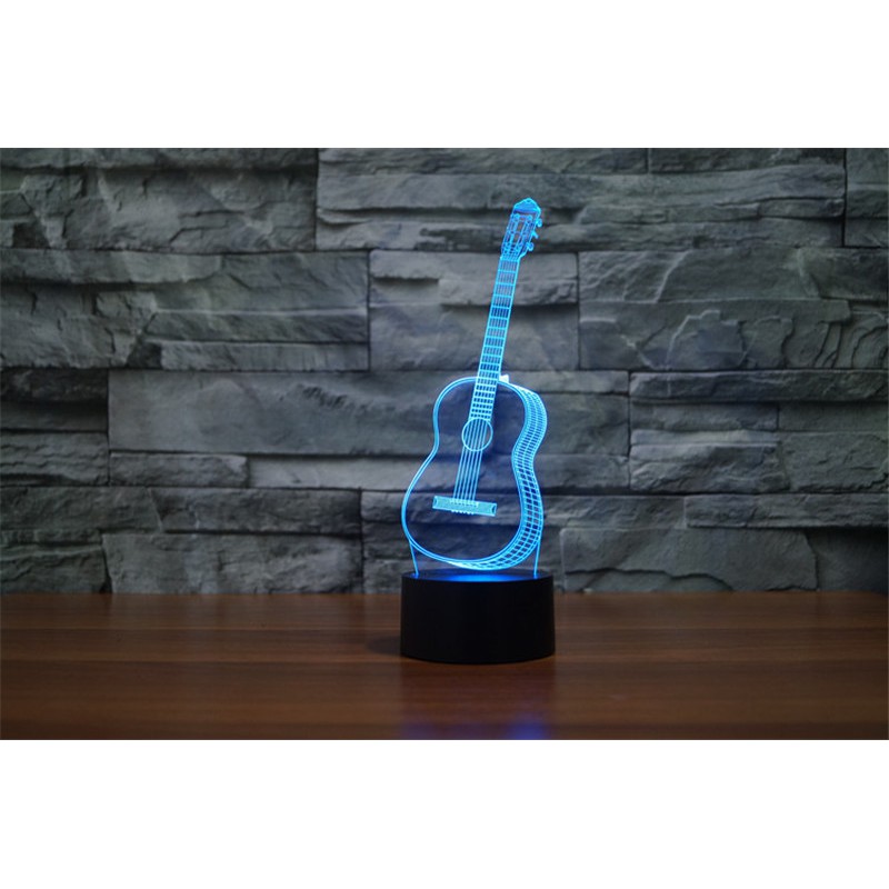 Đèn led 3D chiếu hình đàn guitar đủ màu
