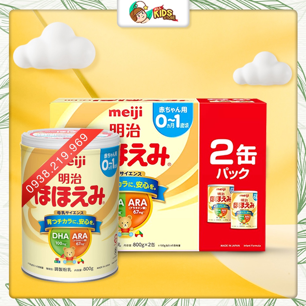 [MẪU MỚI] COMBO 2 HỘP SỮA MEIJI NỘI ĐỊA NHẬT 0-1Y 800G