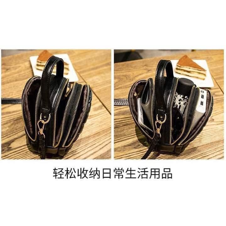 Balo mini mẫu con ong phong cách Hàn, sành điệu, cá tính màu đen
