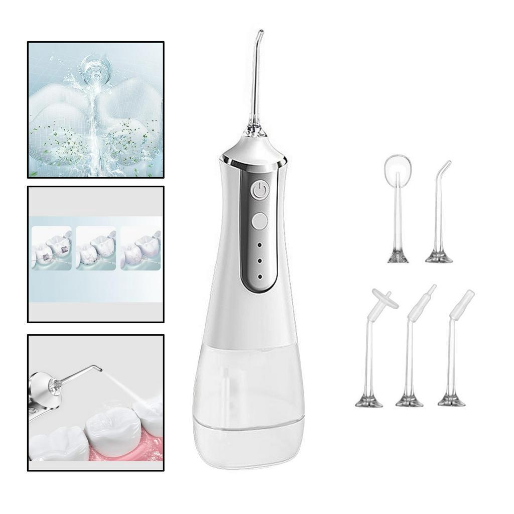 [Hàng mới về] Máy tăm nước làm sạch răng miệng sử dụng điện sạc usb màu trắng/ hồng tự chọn