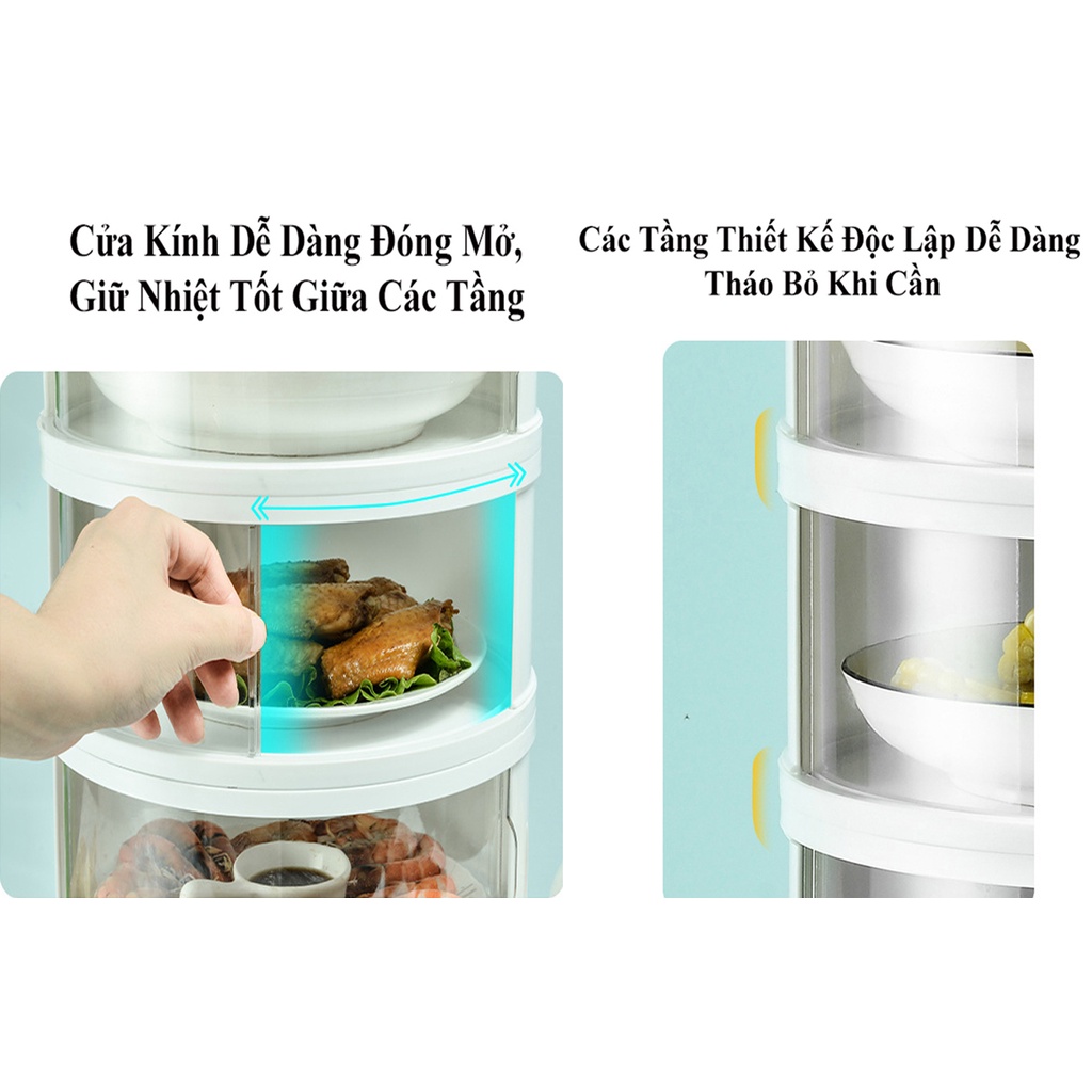 Lồng Bàn Giữ Nhiệt 5 Tầng KUNBE Bảo Quản Chống Bụi Và Côn Trùng Tiện Dụng - Phiên Bản 2022