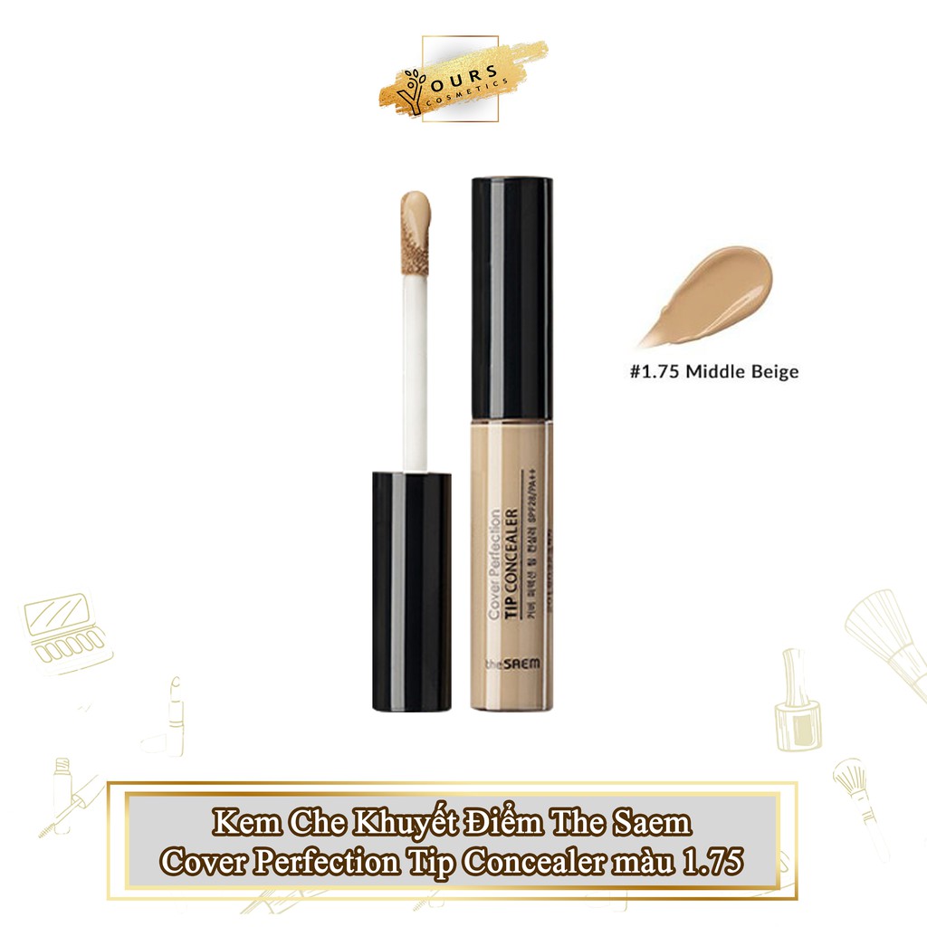 [Auth Hàn] Kem Che Khuyết Điểm The Saem Cover Perfection Tip Concealer màu 1.75 - Kem Che Khuyết Điểm The Saem Màu Da