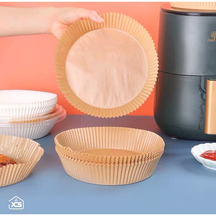 Giấy lót nồi chiên không dầu tiện lợi, Giấy nến vàng dùng cho nồi chiên size 20cm 23cm
