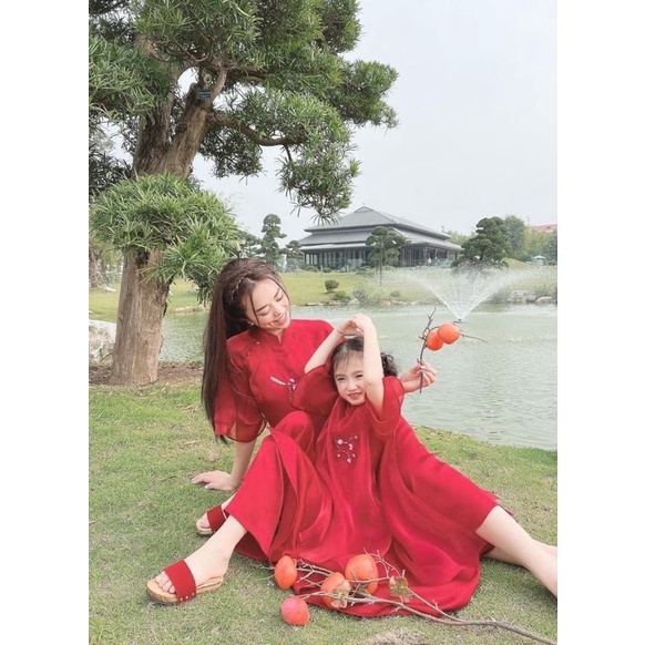 Sét áo dài mẹ và bé xinh duyên dáng MinhAnhFashion