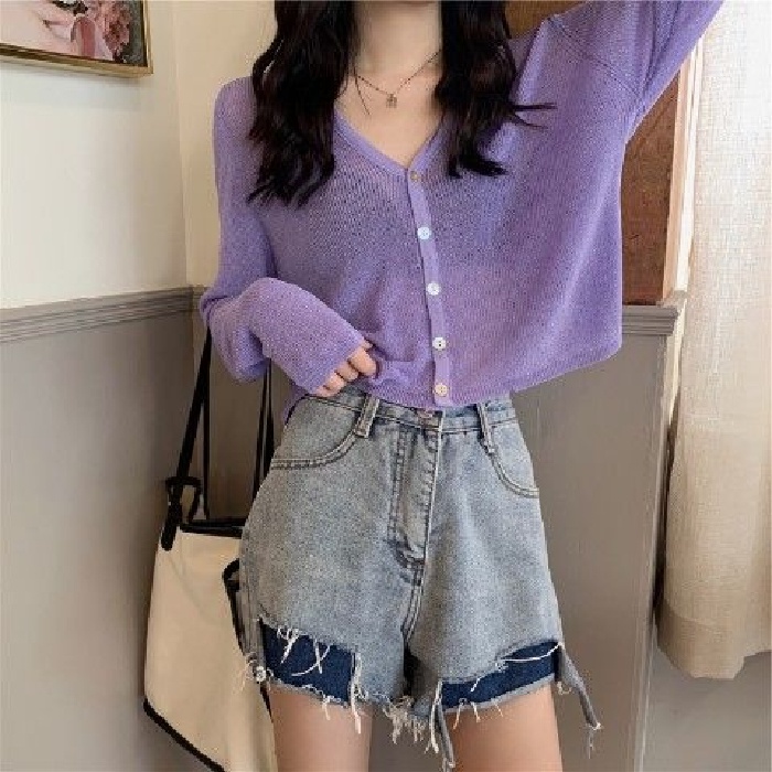 HIIXIIVI Áo Khoác Cardigan Tay Dài Phong Cách Hàn Quốc Thời Trang Cho Nữ 2022