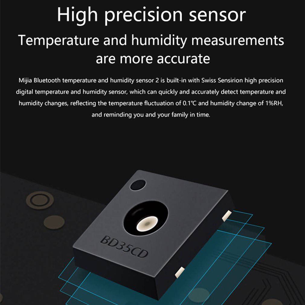 [Hàng mới về] Máy đo độ ẩm/ nhiệt kế điện tử thông minh Xiaomi cảm biến thế hệ thứ hai đo độ ẩm phòng ngủ cho bé