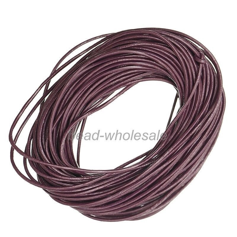 5m Fashion Real Leather Rope String Cord Necklace Charms for Jewelry Making Diy 1.0mm 1.5mm 2.0mm 3.0mm Any Color