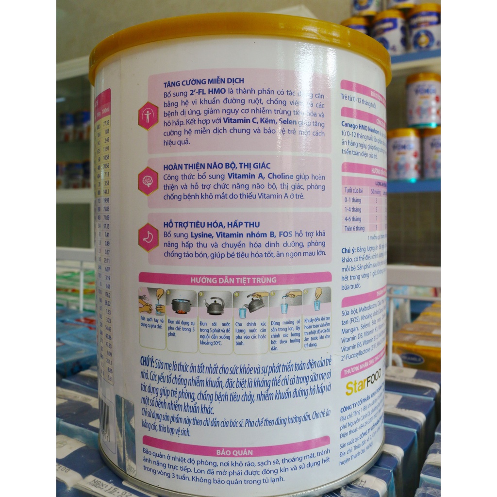 Sữa bột Canago NewBorn 900g