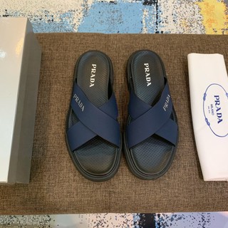 Original 2020 Prada Men's Leather Flip-flop Shoes Size: 38-45 276898