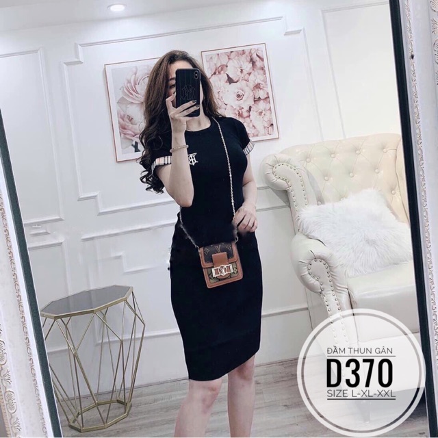 Bigsize Đầm thun gân D370