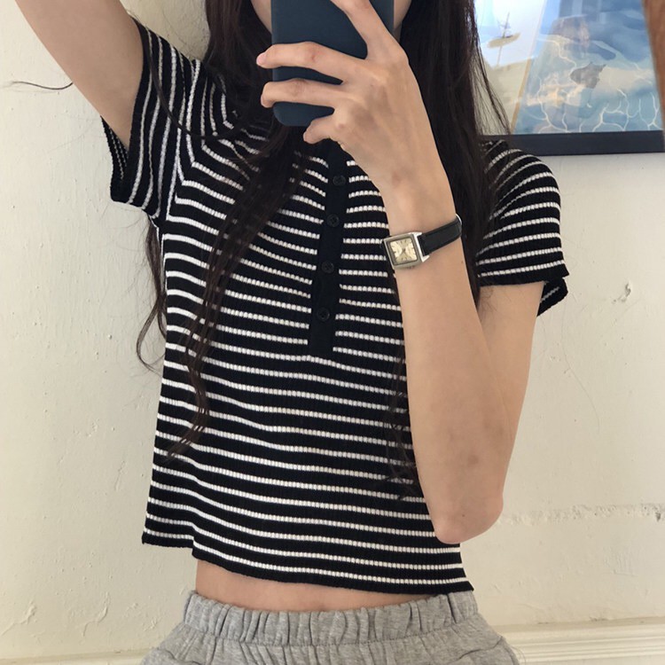 Áo croptop montagut co dãn Ulzzang Hàn Quốc order [Yannie]