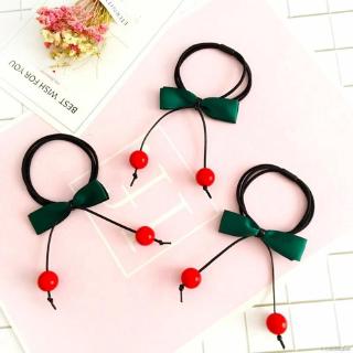 Dây Buộc Tóc Co Giãn Hình Quả Cherry Đỏ