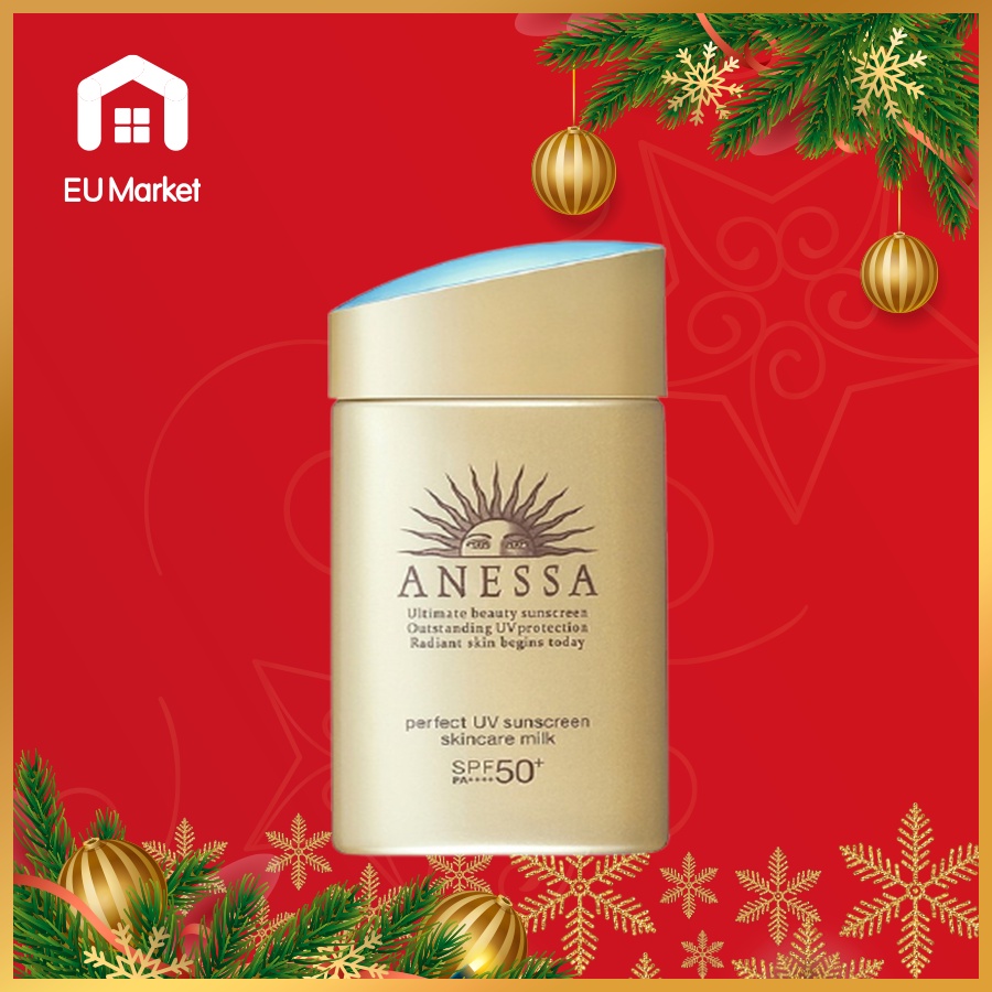 Kem Chống Nắng Anessa Perfect UV Sunscreen Skincare Milk 60ml SPF 50+, PA++++ Màu Vàng Đậm Năp Xanh - Bảo Vệ Da tối Ưu