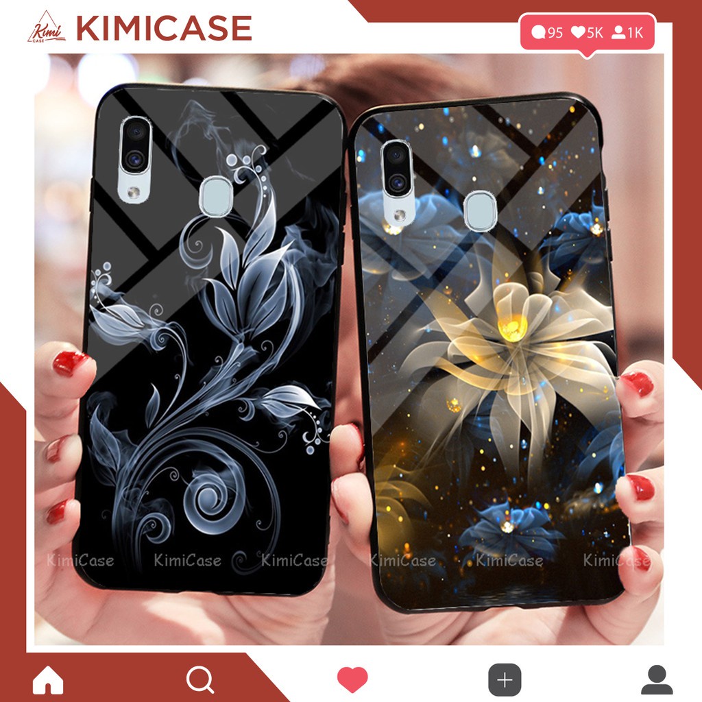 Ôp lưng Vivo V11i mặt lưng kính mẫu hoa ly, hoa sen