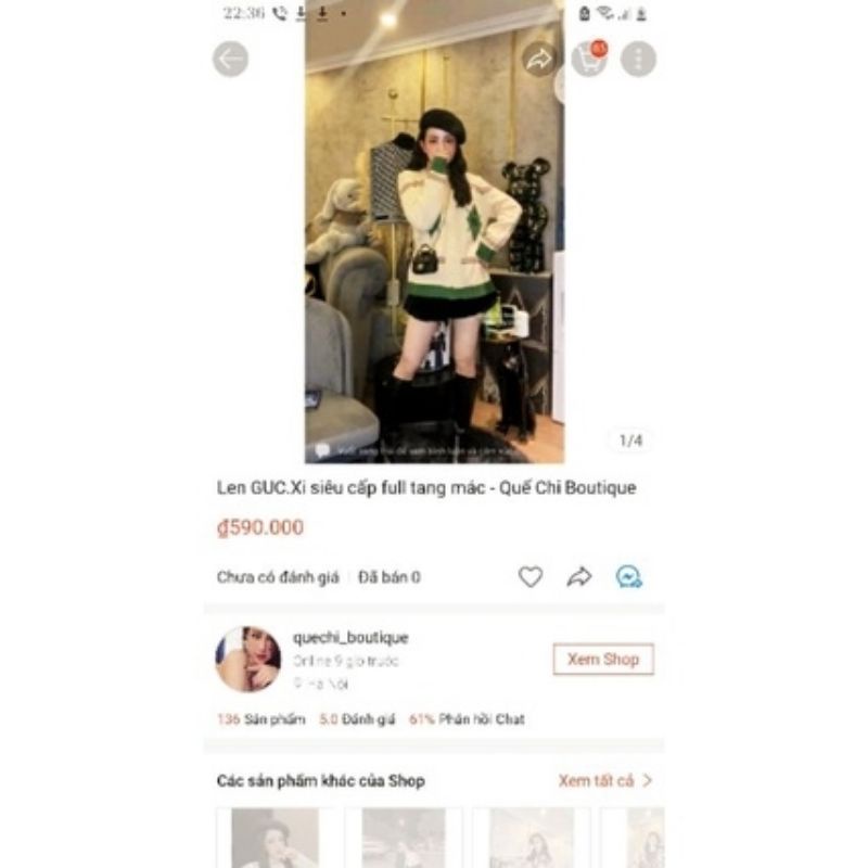 QUẾ CHI BOUTIQUE ⤑Áo Cardigan len Guc.Ci có mũ phối màu cá tính ⇿〈Giá gốc 590〉