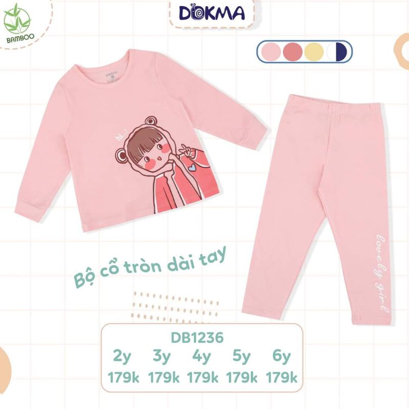 Bộ cổ tròn dài tay bé gái DB1236