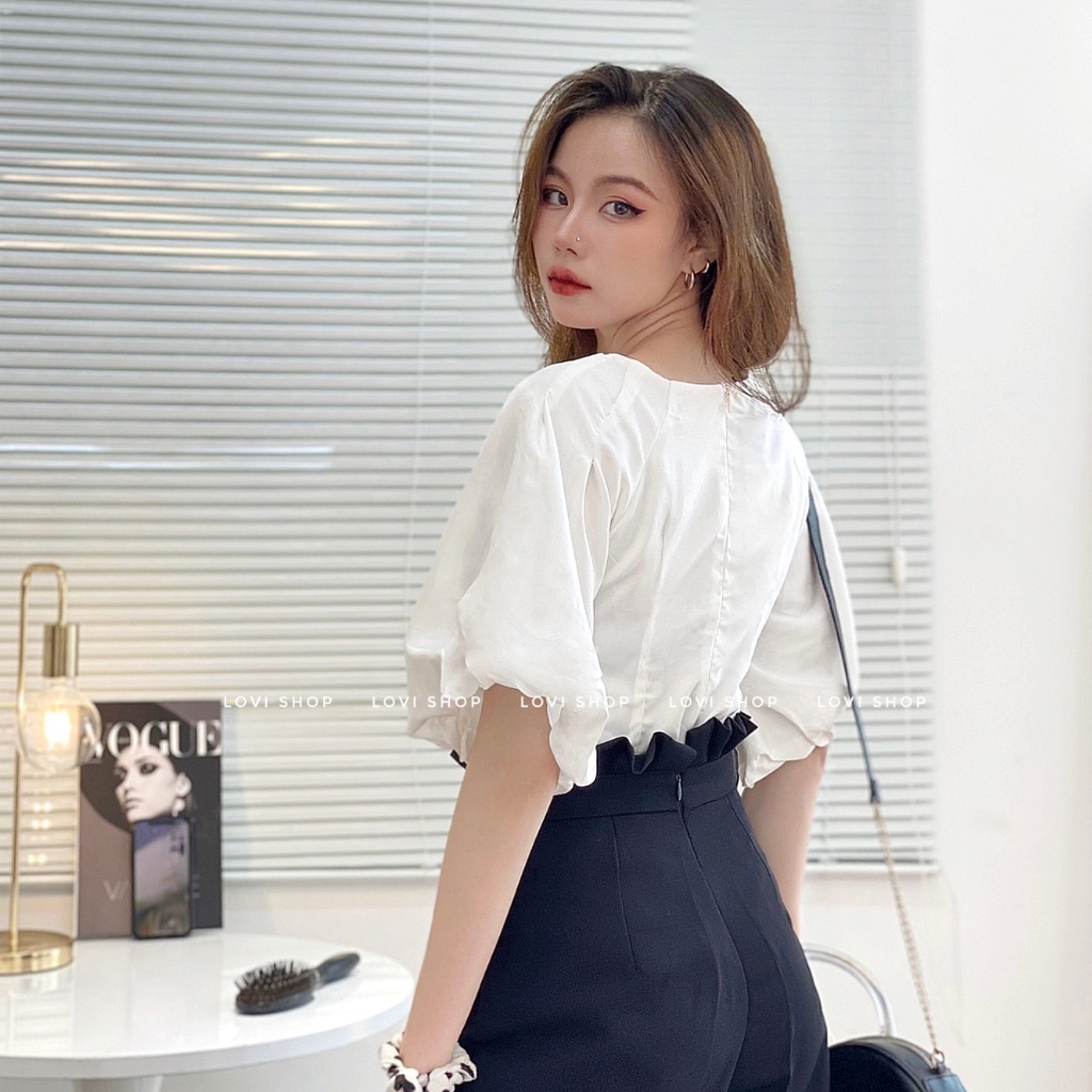 Quần tây công sở lưng bèo quần baggy xếp ly size s m l Lovi