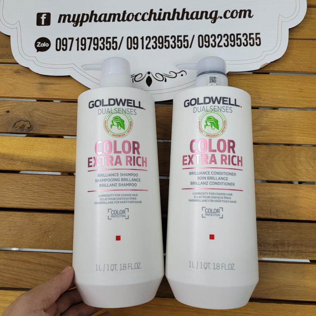 DẦU GỘI XẢ SIÊU DƯỠNG MÀU GOLDWELL COLOR EXTRA RICH 1000ML*2