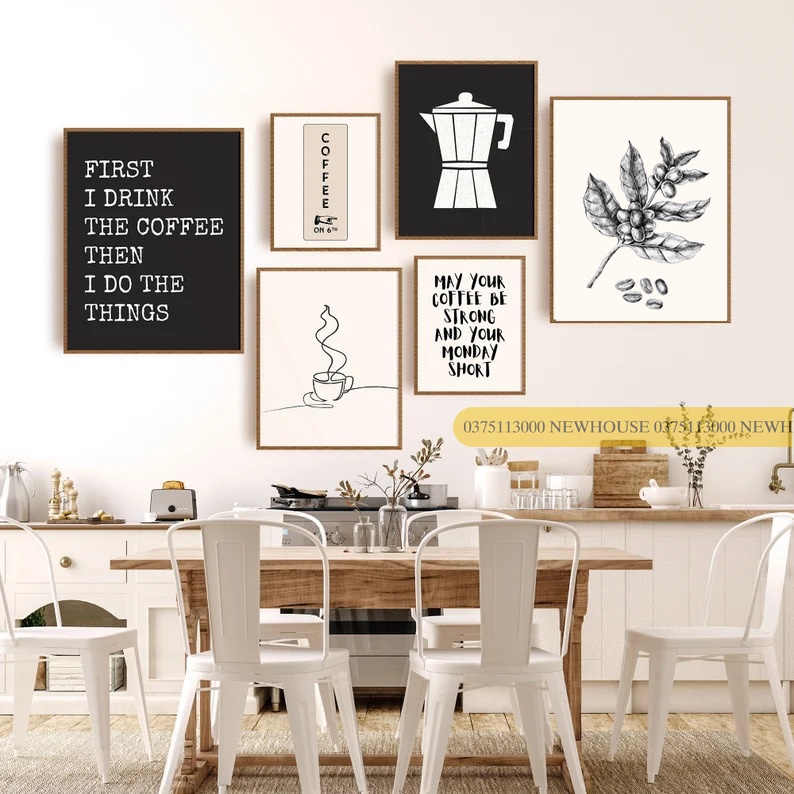 Set tranh canvas trang trí quán cafe CAFE34