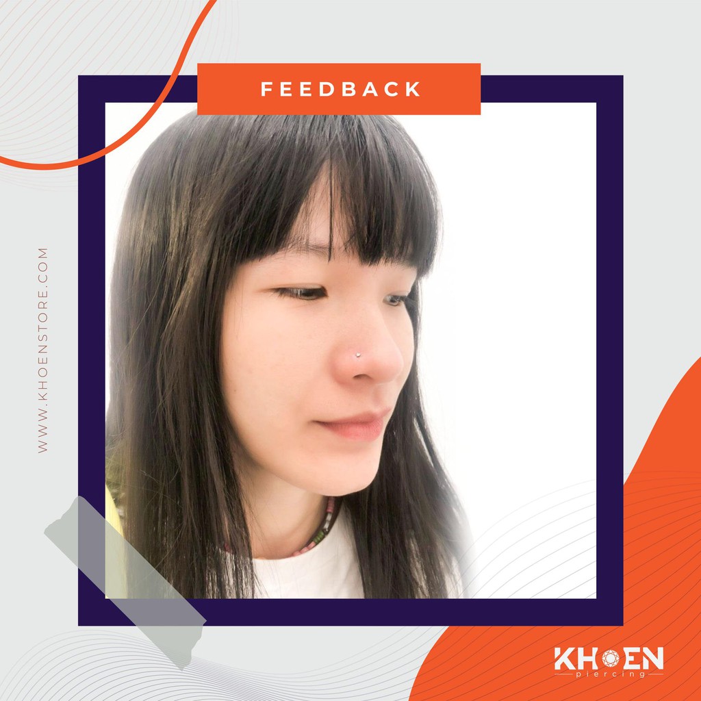 Khuyên mũi đá chấu chân chữ L đá 2mm và 3mm - Thép không rỉ - Khoen store