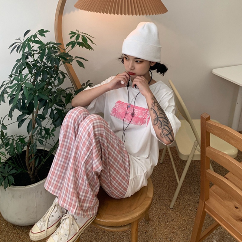 Quần ống rộng Sọc Caro 3 Màu Sắc Thời Trang Cao Cấp Cho Nữ