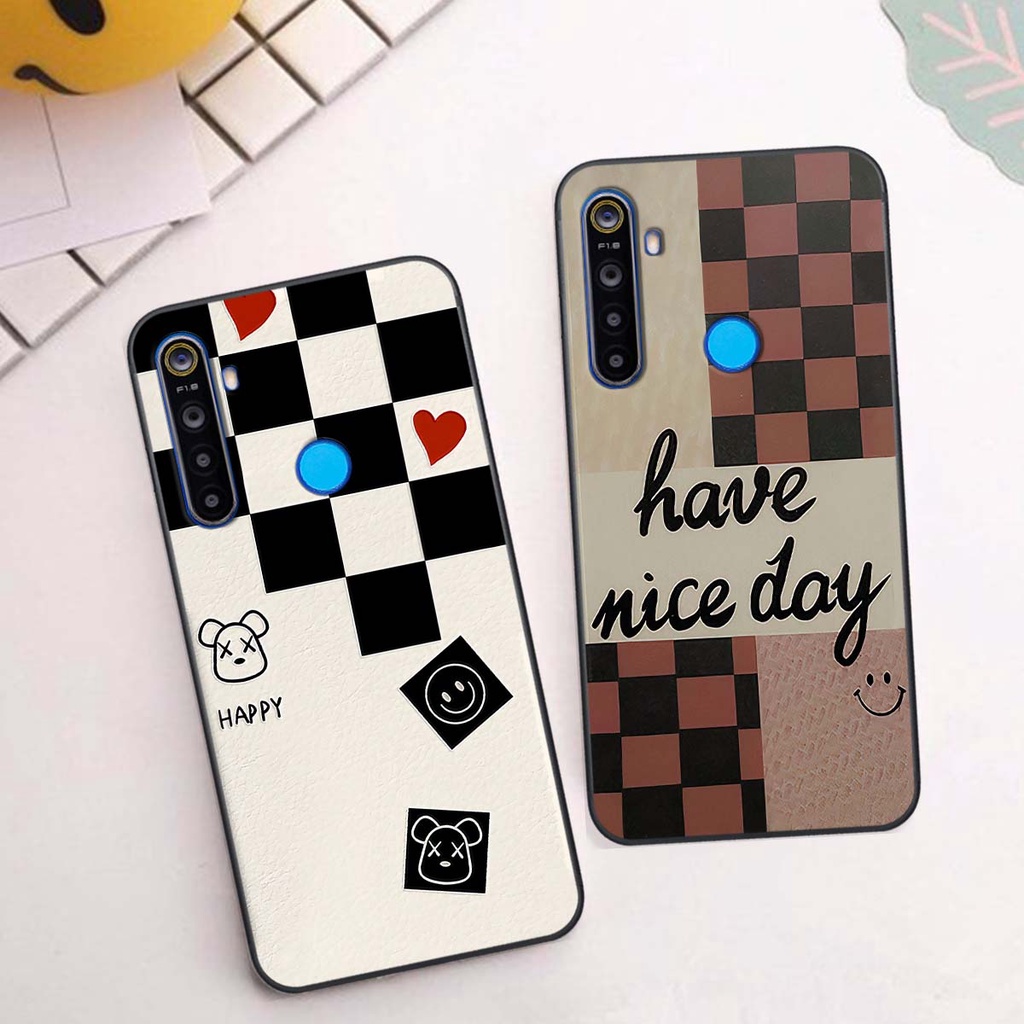 Ốp Realme 5 / 5 Pro / C3 caro trái tim cá tính, thời trang siêu đẹp, siêu phong cách
