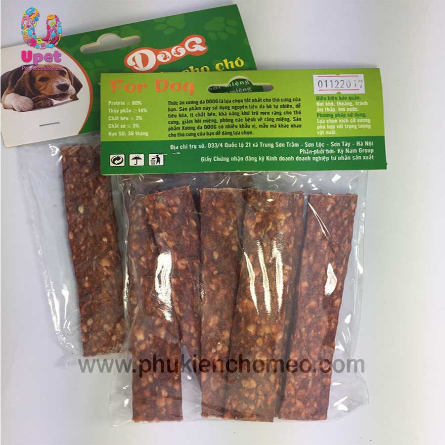 Xương doog que dẹt màu nâu cho chó gặm 5'' ( 6c/túi)